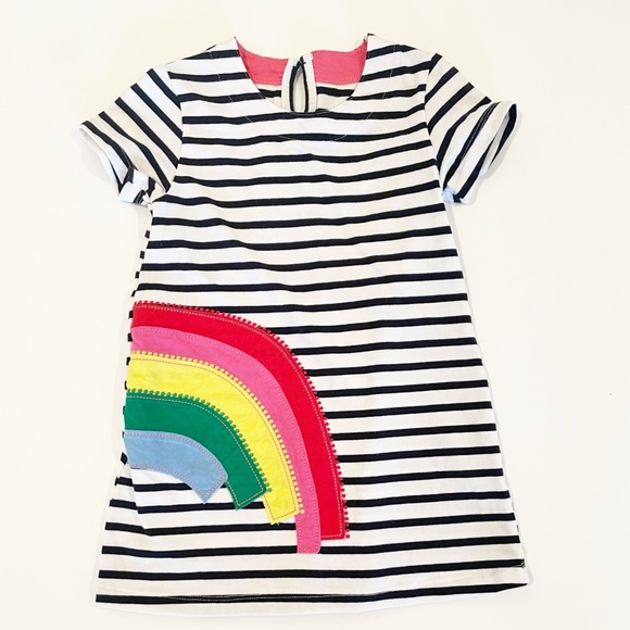 Girl’s 3T striped rainbow dress - Picture 2 of 7